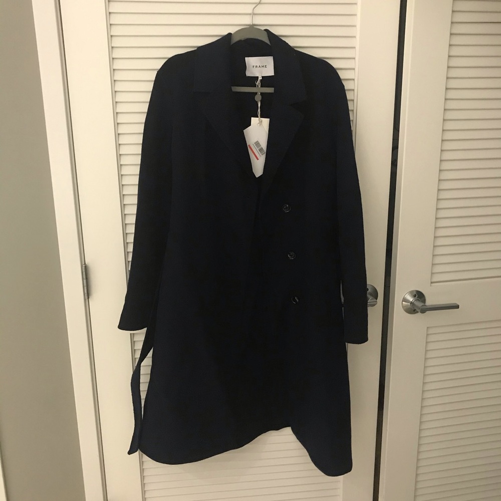 Frame belted wool coat